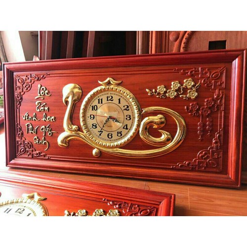 Tranh Đồng Hồ Gỗ Hương Chữ Lộc